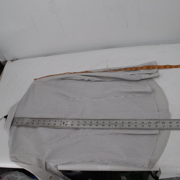 Tory birch shirt women's 4 golden button up striped cotton collared blouse top - Picture 8 of 10